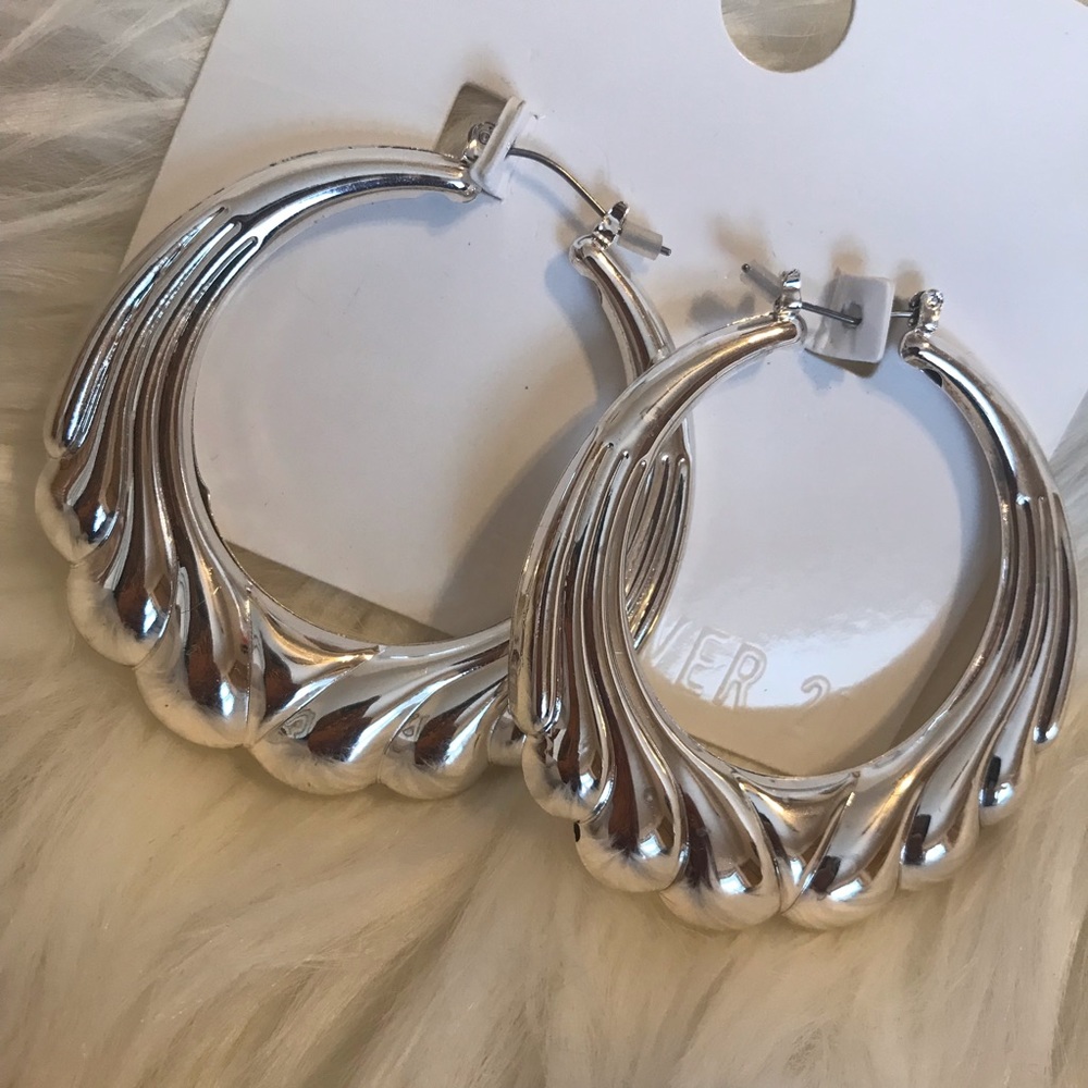New W/Tags Forever 21 Silver Hoops